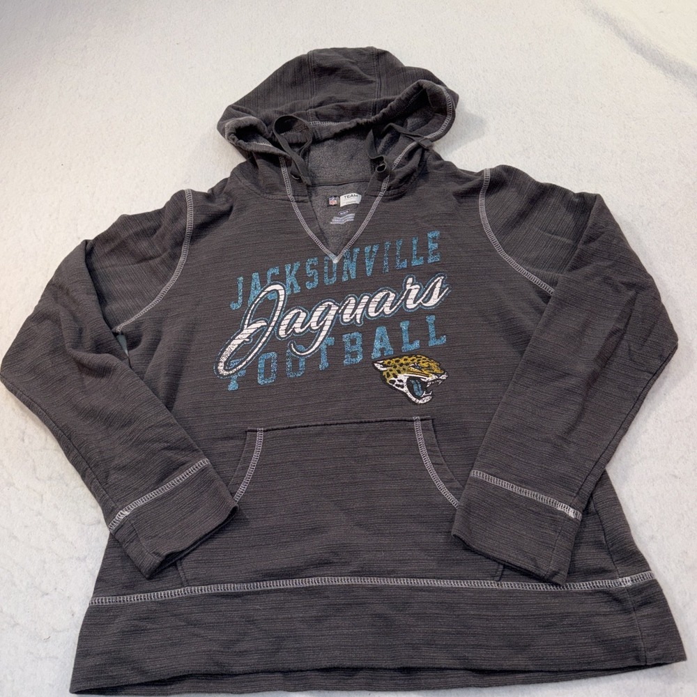 NFL Team Apparel - Women's Jacksonville Jaguar Hooded Pullover - Gray Medium